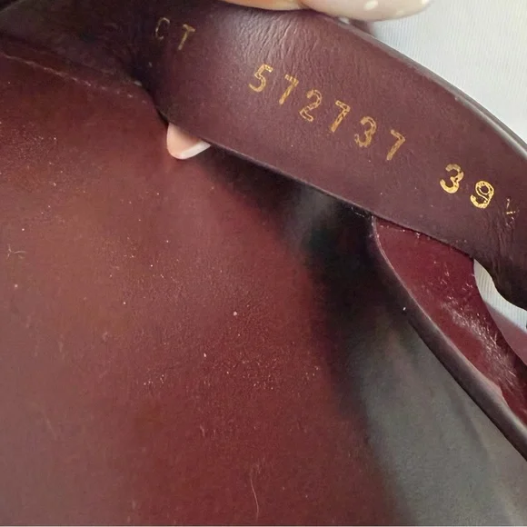 Saint Laurent Tribute Patent Woven Slide Sandal in Deep Burgundy 39.5 - Picture 5 of 8